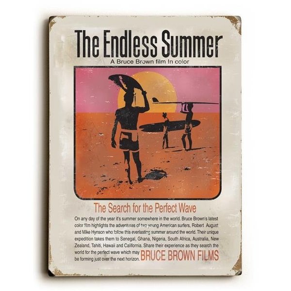One Bella Casa One Bella Casa 0002-9906-25 9 x 12 in. Endless Summer Movie Poster Solid Wood Wall Decor by Bruce Brown 0002-9906-25